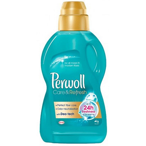 Perwoll Care & Refresh prací gel na syntetické a směsné textilie, zachycuje a neutralizuje nežádoucí pachy přímo v látce 30 dávek 1,8 l