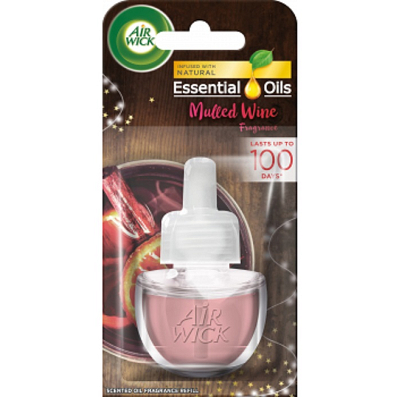 Air Wick Essential Oils Mulled Wine - Svařené víno elektrický osvěžovač náhradní náplň 19 ml