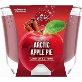 Glade Maxi Arctic Apple Pie s vůní jablka, skořice a muškátového oříšku vonná svíčka ve skle, doba hoření až 52 hodin 224 g