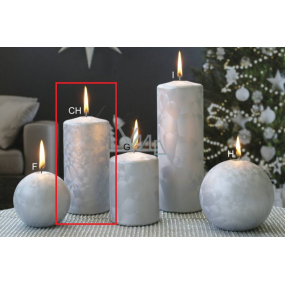 Lima Ledová stříbrná svíčka válec 70 x 150 mm 1 kus