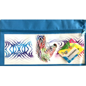 Donau Gimboo školní pouzdro se zipem modré zebra 22 x 12 cm