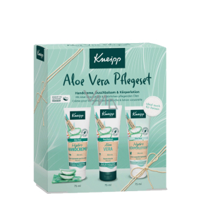 Kneipp Aloe Vera hydratační krém na ruce 75 ml + sprchový balzám 75 ml + tělové mléko 75 ml, kosmetická sada pro ženy