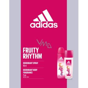 Adidas Fruity Rhythm parfémovaný deodorant sklo 75 ml + deodorant sprej 150 ml, kosmetická sada pro ženy