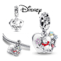 Charm Sterlingové stříbro 925 Disney Medvídek Pú a Prasátko - Není to o tom co máme, ale koho máme, 2v1 přívěsek srdce na náramek