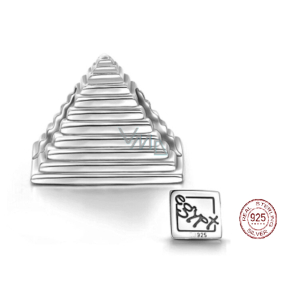 Charm Sterlingové stříbro 925 Egypt pyramida, korálek na náramek cestování