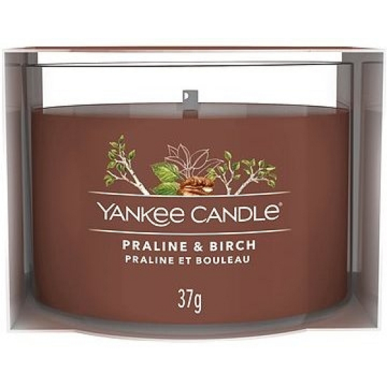 Yankee Candle Praline & Birch - Pralinka a bříza vonná svíčka votivní sklo 37 g