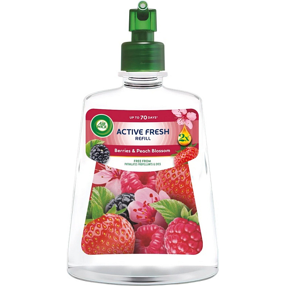 Air Wick Active Fresh náhradní náplň Lesní plody & Broskvový květ, 228 ml