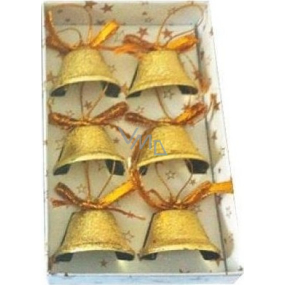 Zvonky zlaté v krabičce 3 cm 6 kusů