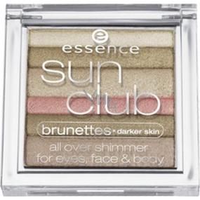 Essence Sun Club 02 Brunetes-Darker Skin rozjasňovač na oči, obličej a tělo 11 g