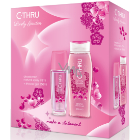 C-Thru Lovely Garden parfémovaný deodorant sklo pro ženy 75 ml + sprchový gel 250 ml, kosmetická sada