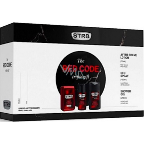 Str8 Red Code voda po holení 50 ml + deodorant sprej 150 ml + sprchový gel 250 ml, dárková sada