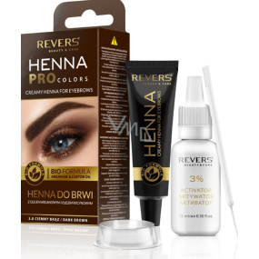 Revers Bio Henna s Arganovým a Ricinovýmolejem barva na řasy a obočí barví, zahušťuje a zlepšuje růst obočí Hnědá 15 ml + 15 ml