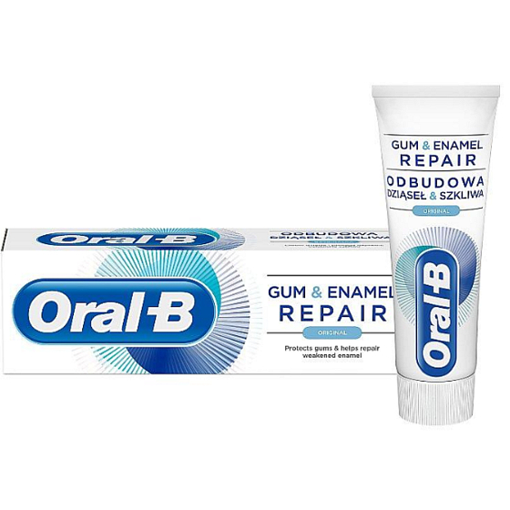 Oral-B Gum & Enamel Repair Original zubní pasta univerzální, vlastnosti: ochrana dásní, ochrana skloviny a ochrana před zubním kazem 75 ml