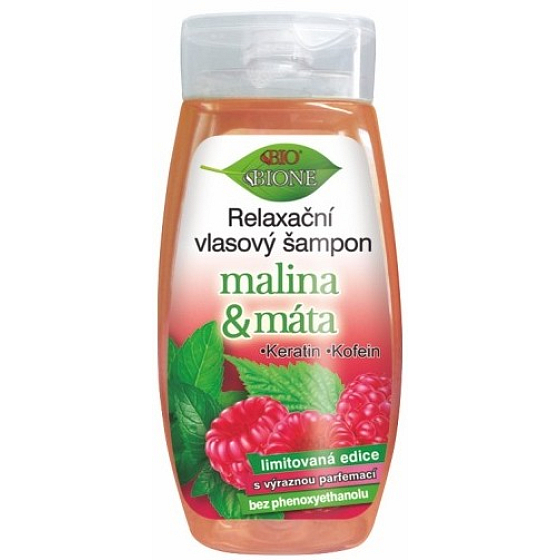 Bione Cosmetics Malina & Máta relaxační vlasový šampon 260 ml
