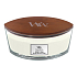 WoodWick Coconut & Tonka - Kokos a tonka boby vonná svíčka s dřevěným širokým knotem a víčkem sklo loď 453 g