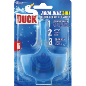 Duck Aqua Blue Efekt modré vody 3v1 Wc závěsný čistič 40 g