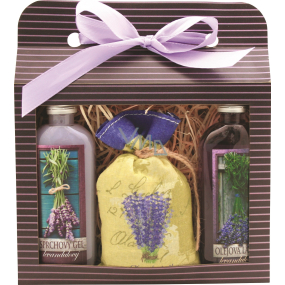 Bohemia Gifts Lavender La Provence sprchový gel 100 ml + Olejová lázeň 100 ml + sůl do koupele 150 g, kosmetická sada