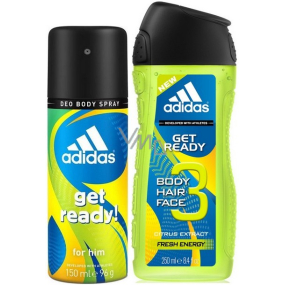 Adidas Get Ready! for Him deodorant sprej 150 ml + sprchový gel 250 ml, duopack