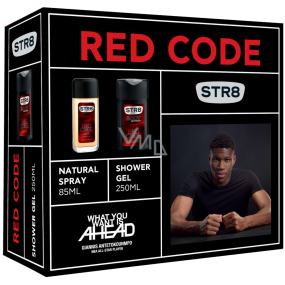 Str8 Red Code parfémovaný deodorant sklo pro muže 85 ml + sprchový gel 250 ml, kosmetická sada