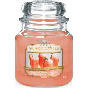 Yankee Candle White Strawberry Bellini - Bílý jahodový koktejl vonná svíčka Classic střední sklo 411 g