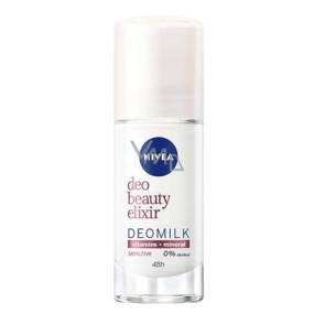 Nivea Deo Beauty Elixir Deomilk Sensitive kuličkový antiperspirant deodorant roll-on 40 ml