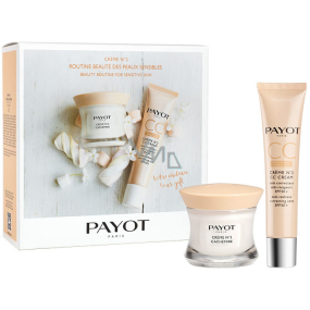 Payot N°2 Cachemire výživný zklidňující krém pro citlivou pleť se sklonem ke zčervenání 50 ml + Créme No.2 CC Cream SPF 50+ CC krém proti zarudnutí pleti 40 ml, kosmetická sada