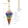 Orgonit amulet, Kyvadlo generátor energie 7 čaker, cca 4,2 x 1,9 cm, + řetízek 20 cm 1 kus