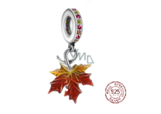 Charm Sterlingové stříbro 925 Barvy podzimu - podzimní list, javorový list, přívěsek na náramek příroda