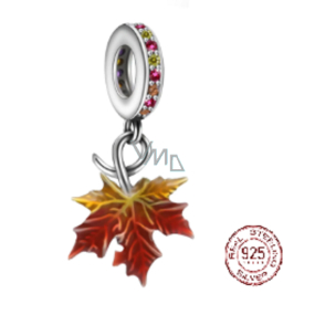 Charm Sterlingové stříbro 925 Barvy podzimu - podzimní list, javorový list, přívěsek na náramek příroda