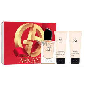 Giorgio Armani Sí parfémovaná voda 50 ml + sprchový gel 50 ml + tělové mléko 50 ml, dárková sada pro ženy