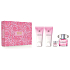 Versace Bright Crystal toaletní voda 90 ml + tělové mléko 100 ml + sprchový gel 100 ml + toaletní voda 5 ml miniatura, dárková sada pro ženy