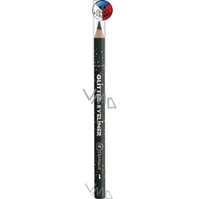 Dermacol Glitter Eyeliner tužka na oči se třpytkami 01 černá 1,17 g