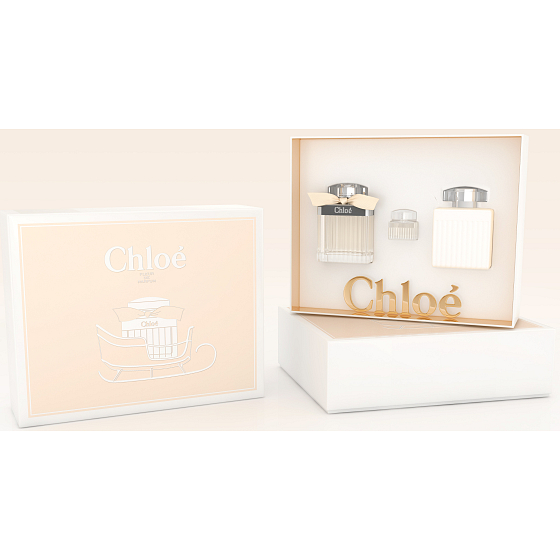 Chloé Fleur de Parfum parfémovaná voda pro ženy 75 ml + tělové mléko 100 ml + parfémovaná voda 5 ml, Miniatura dárková sada