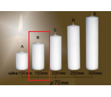 Lima Gastro hladká svíčka bílá válec 70 x 150 mm 1 kus