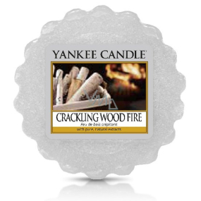 Yankee Candle Crackling Wood Fire - Praskající oheň v krbu vonný vosk do aromalampy 22 g