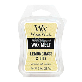 WoodWick Lemongrass & Lily - Citronová tráva a lilie vonný vosk do aromalampy 22.7 g