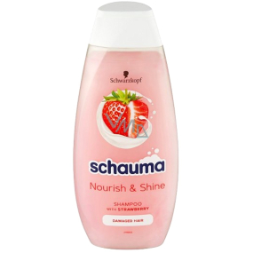 Schauma Nourish & Shine Jahody a mandlové mléko šampon na poškozené vlasy 400 ml