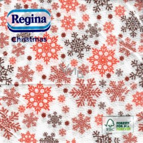 Regina Papírové ubrousky 1 vrstvé 33 x 33 cm 20 kusů Vánoční Bílé, Vločky