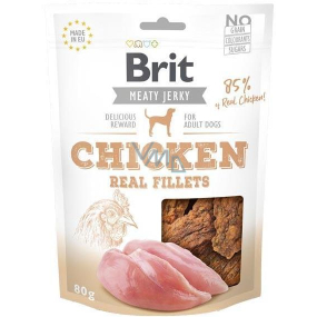 Brit Jerky Sušené masové pamlsky s kuřetem pro dospělé psy 80 g