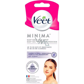 Veet Minima Easy-Gel hypoalergenní depilační voskové pásky na obličej 20 kusů