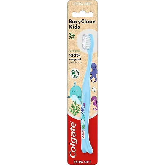 Colgate Kids RecyClean Extra Soft extra měkký 3+ let zubní kartáček pro děti 1 kus