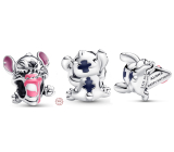 Charm Sterlingové stříbro 925 Disney Stitch s narozeninovým dortem, korálek na náramek film