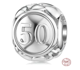 Charm Sterlingové stříbro 925 50 výročí, korálek na náramek výročí