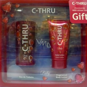 C-Thru Ruby toaletní voda pro ženy 30 ml + tělové mléko 75 ml, dárková sada