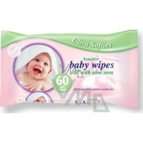 Wipes Baby Ultra Softies s Aloe Vera Sensitive Vlhčené ubrousky 60 kusů