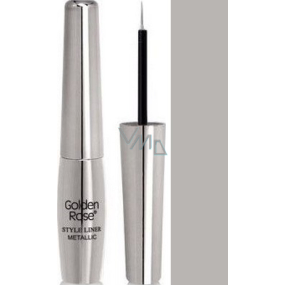 Golden Rose Style Liner Metallic Eyeliner tekuté oční linky 07 stříbrná 6,5 g