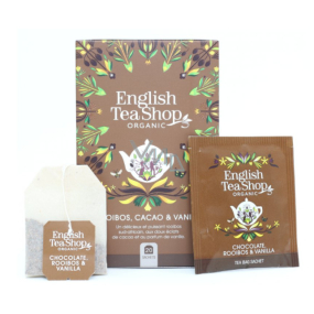 English Tea Shop Bio Rooibos Čokoláda a Vanilka čaj 20 kusů bioodbouratelných pyramidek čaje 40 g