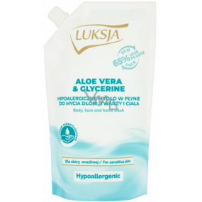 Luksja Hypo Allergenic Aloe Vera & Glycerin hypoalergenní tekuté mýdlo náhradní náplň 400 ml