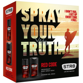 Str8 Red Code deodorant sprej 150 ml + sprchový gel 250 ml, kosmetická sada