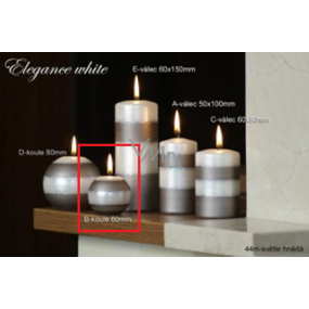 Lima Elegance White svíčka světle hnědá koule 60 mm 1 kus